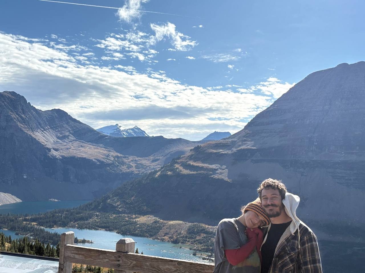 Thomas and Therese at an overlook above an alpine lake
